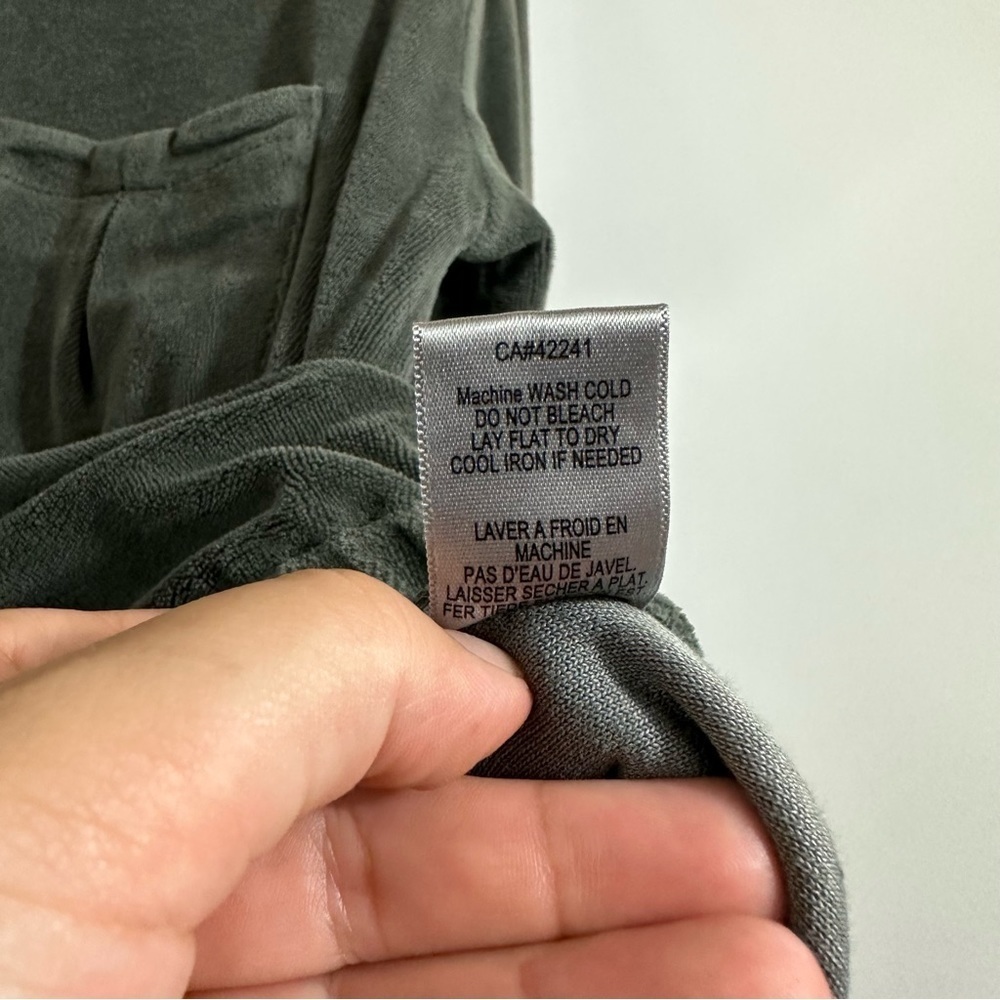YFB Young Fabulous and Broke Gray Green Velour Velvet Pocket Zip Up Hoodie - Picture 4 of 8